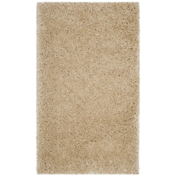 SAFAVIEH Polar Abbot Solid Shag Area Rug, Light Beige, 2' x 3'