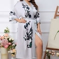 thumbnail image 4 of Kadahis Plus Size Women Satin Silk Nightie Dress Bridal Sleepwear Bathing Robe, 4 of 5