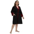 thumbnail image 2 of Women's Plus Size Kimonos Robes Long Sleeve Short Dressing Gown Sleepwear Lightweight Knee-Length Bathrobe With Pockets, XL-4XL, 2 of 6
