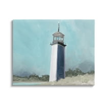 Stupell Industries Muted Lighthouse Landscape Nature Painting Gallery Wrapped Canvas Print Wall Art, 30 x 24