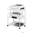 thumbnail image 6 of VECELO 3-Tier Printer Stand with Power Outlet and Storage Shelf, Large Printer Cart with Wheels, Rolling Printer Cart for Fax Scanner Files Media Player, for Office Home, White, 6 of 8