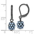 thumbnail image 2 of Black Plated Blue Crystal Fireball Leverback Earrings 26x8mm Wide Ball Earring for Women, 2 of 2