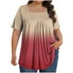 thumbnail image 2 of Tops Cortos para las Mujeres Impreso Cuello de Gran Tamaño Plisado Manga Corta Suelta Superior en Tamaños Más L-5xl, 2 of 4