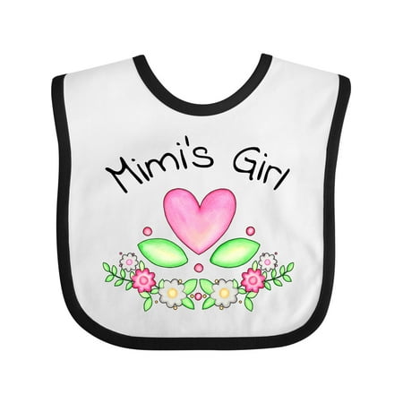 

Inktastic Mimi s Girl- Heart Flowers Gift Baby Girl Bib
