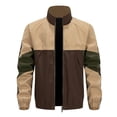 thumbnail image 3 of Mens Outdoor Jackets Lightweight Hiking Windproof Zip Up Tactical Jackets Casual Long Sleeve Workout Gym Cargo Coat, 3 of 7