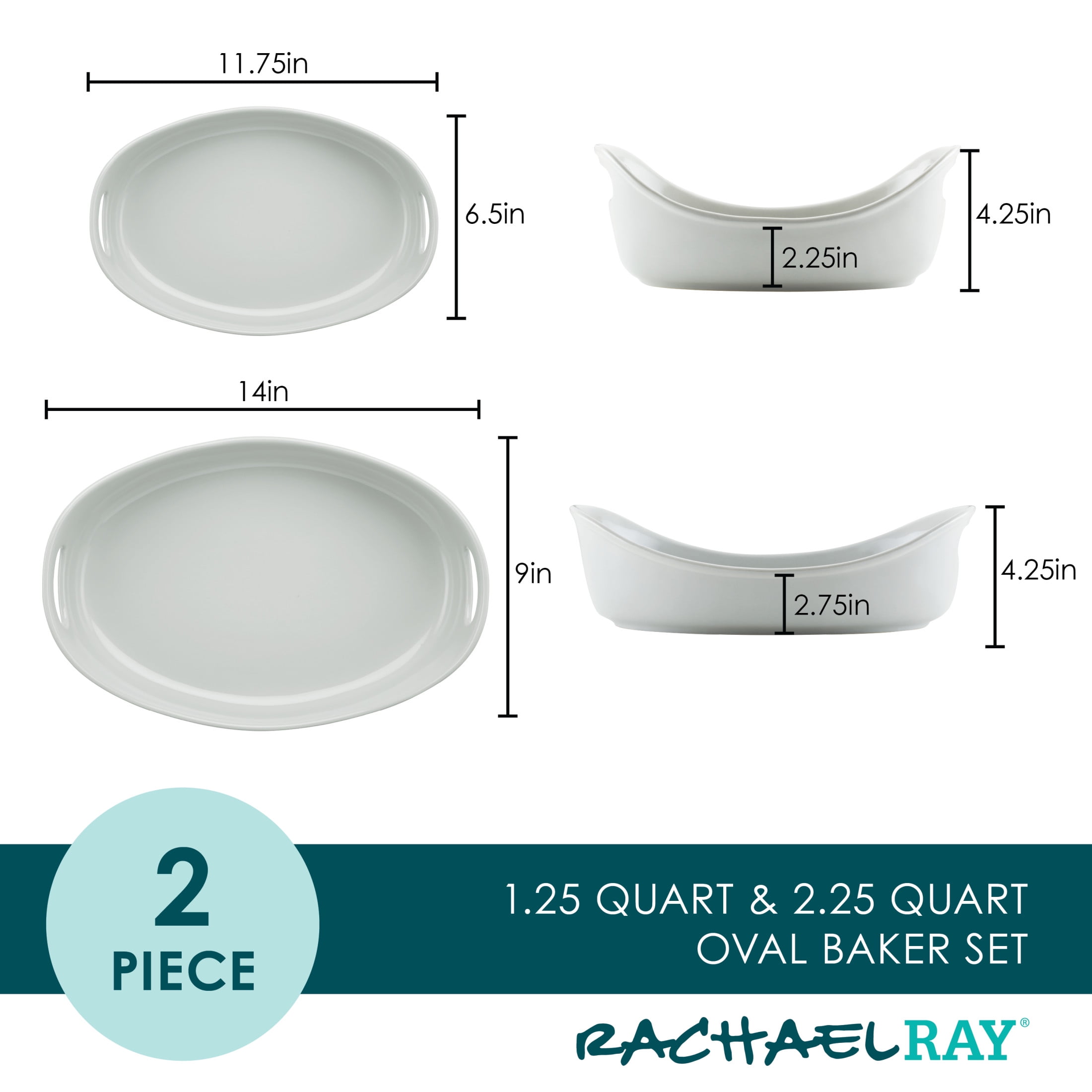 Rachael Ray Ceramics Oval Au Gratin Set, 2-Piece - On Sale - Bed Bath &  Beyond - 38461711