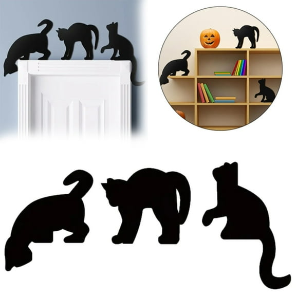 Halloween Decor - Desktop Dress Up - Black Cat Decoration - Halloween Decoration Halloween Wooden Decoration Halloween Atmosphere Decoration