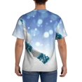 thumbnail image 3 of Bixox Men's Christmas Snowman In The Snow Printed Short Sleeve Skinny Athletic T-Shirt, 3 of 6