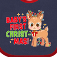 thumbnail image 4 of Inktastic Baby's 1st Christmas with Cute Reindeer in Colorful Lights Boys or Girls Baby Bib, 4 of 4
