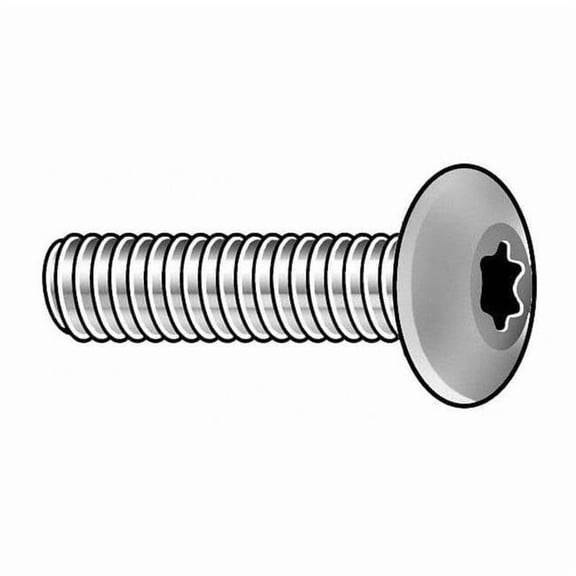 #6-32 x 1-1/4 in Torx Button Machine Screw, Zinc Plated Steel, 100 PK