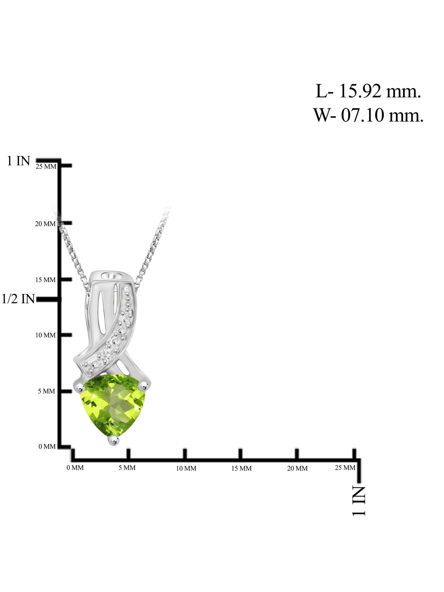 JewelersClub Silver Necklaces for Women –Silver Necklace for Women .925 Sterling Silver – Peridot Necklace Centerpiece, White Diamond Accents – Hypoallergenic Pendant