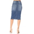thumbnail image 3 of Fashion2Love Women's Juniors/Plus Size Ripped Middle Length Pencil Stretch Denim Skirt, 3 of 7