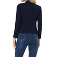 thumbnail image 3 of INSPIRE CHIC Open Front Blazers for Women's Casual Long Sleeves Buttons Office Suit Jacket XS Navy Blue, 3 of 7