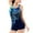 Blue-01, variant on STETMN One Piece Swimsuit for Women Color Block Boyshort Swimwear Racerback Sport Boyleg Bathing Suit