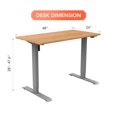 thumbnail image 4 of FlexiSpot  48"x24" Home Office Electric Height Adjustable Standing Desk Sit Stand Desk Natural Bamboo Desk Top Grey, 4 of 5