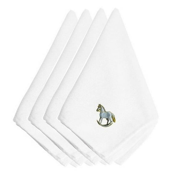 Christmas Rocking Horse Embroidered Napkins