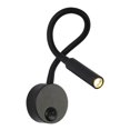 thumbnail image 1 of Lámpara de pared LED Luces de noche Apliques flexibles de 3 W Blanco cálido 3000 K Luz de pared para Interruptor de base negra, 1 of 8