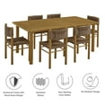 thumbnail image 3 of Modway Parkland Aluminum Outdoor Patio Furniture Dining Table Set of 7, Natural, 3 of 4