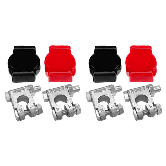 2X Battery Terminals(Heavy Duty) Battery Terminal Negative & Positive with Plastic Cover Made of Lead Alloy Kit