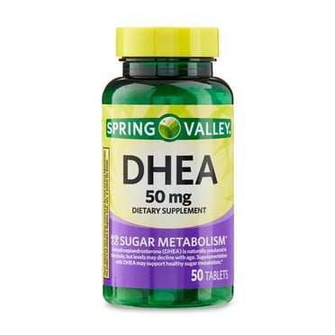 Spring Valley DHEA Dietary Supplement Tablets for Sugar Metabolism, 50 mg, 50 Count