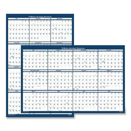 House of Doolittle 395 24 in. x 37 in. 12-Month (Jul 2025-Jun 2026) Recycled Reversible/Erasable Yearly Wall Calendar