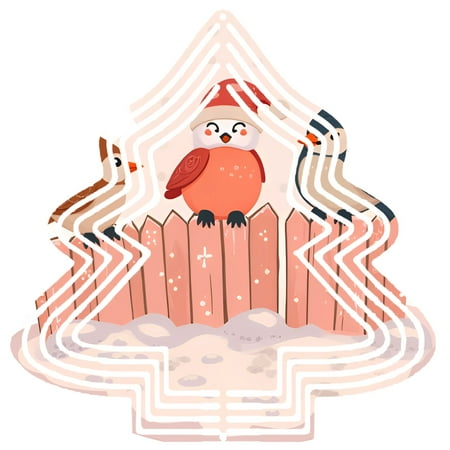 Metal Hanging Christmas Tree Wind Decorations – Festive Garden Spinners with Cheerful Bird Patterns for Yard and Garden Decor Metal Hanging Christmas Tree Wind Decorations – Festive Garden Spinners with Cheerful Bird Patterns for Yard and Garden Decor