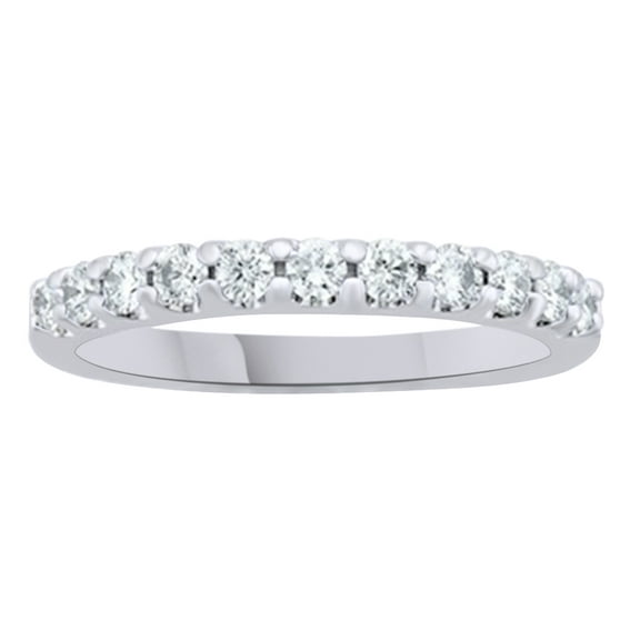 AFFY White Natural Diamond Anniversary Ring In 14k White Gold (0.5 Cttw)