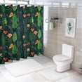 thumbnail image 7 of Orinice  Floral Stall Shower Curtain, Exotic Hibiscus Banana Leaves Bird of Paradise Leaves and Split Leaf Philodendron, Fabric Bathroom Decor Set with Hooks,  36x72, 7 of 7