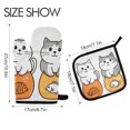 thumbnail image 2 of Yayeee Oven Mitts and Pot Holder Set of 2 Heat Resistant Kitchen Gloves Baking Hot Pad, Gray Cute Cat, 2 of 5