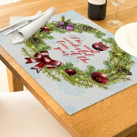 

Christmas Decorations Christmas Table Placemats Rustic Vintage Washable Mats