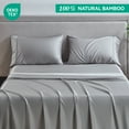 thumbnail image 5 of GTNSHUAI Luxury 100% Bamboo Cooling Bed Sheets Set, 4 Pieces Queen Sheets Hotel Luxury Silky Bed Sheets with 16" Deep Pocket, Gray, 5 of 7