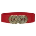 thumbnail image 4 of Beugl Womens Belts Clearance, Women's Fashion Vintage Wide Waist Belt Elastic Stretch Belts with Interlock Buckle Running Belt Belts for Women Red One Size, 4 of 8