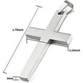 thumbnail image 2 of 925 Sterling Silver Simple Unisex Mens Cross Pendant, 2 of 2
