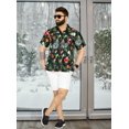 thumbnail image 2 of HAPPY BAY Men's Beach Button Down Funky Santa Claus Party Dress Shirt Vacation Hawaiian Christmas Tree Gifts Shirts for Men M Xmas Tree Gifts, Black, 2 of 6