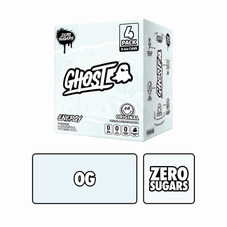 ７８９７７８９７ GHOST® ENERGY Zero Sugars Energy Drink, Original Flavor, 100mg