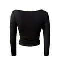 thumbnail image 5 of Work Tops for Women Fall Long Sleeve Boat Neck Fitted Solid Color Basic Clothes Womens Tee Shirts Dressy Casual Black S, 5 of 5