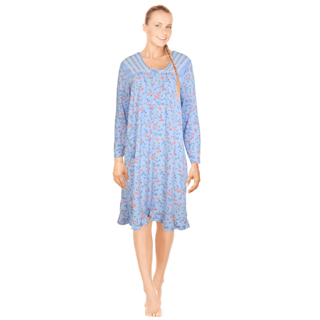 

JEFFRICO Womens Long Sleeve Nightgowns Sleepwear Soft Pajama Dress Nightshirts
