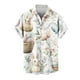 thumbnail image 2 of Blusa y camisa de manga corta con cuello vuelto para hombre, blusa informal de moda con cuello vuelto, blusa estampada de manga corta con botones, blusa de poliéster para hombre, 2 of 5