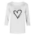 thumbnail image 4 of Enridrech Women's V Neck Shirt Valentine's Day Clothes 3/4 Sleeve Blouse Cute Heart Printed Tops Casual Fashion Shirts, 4 of 4