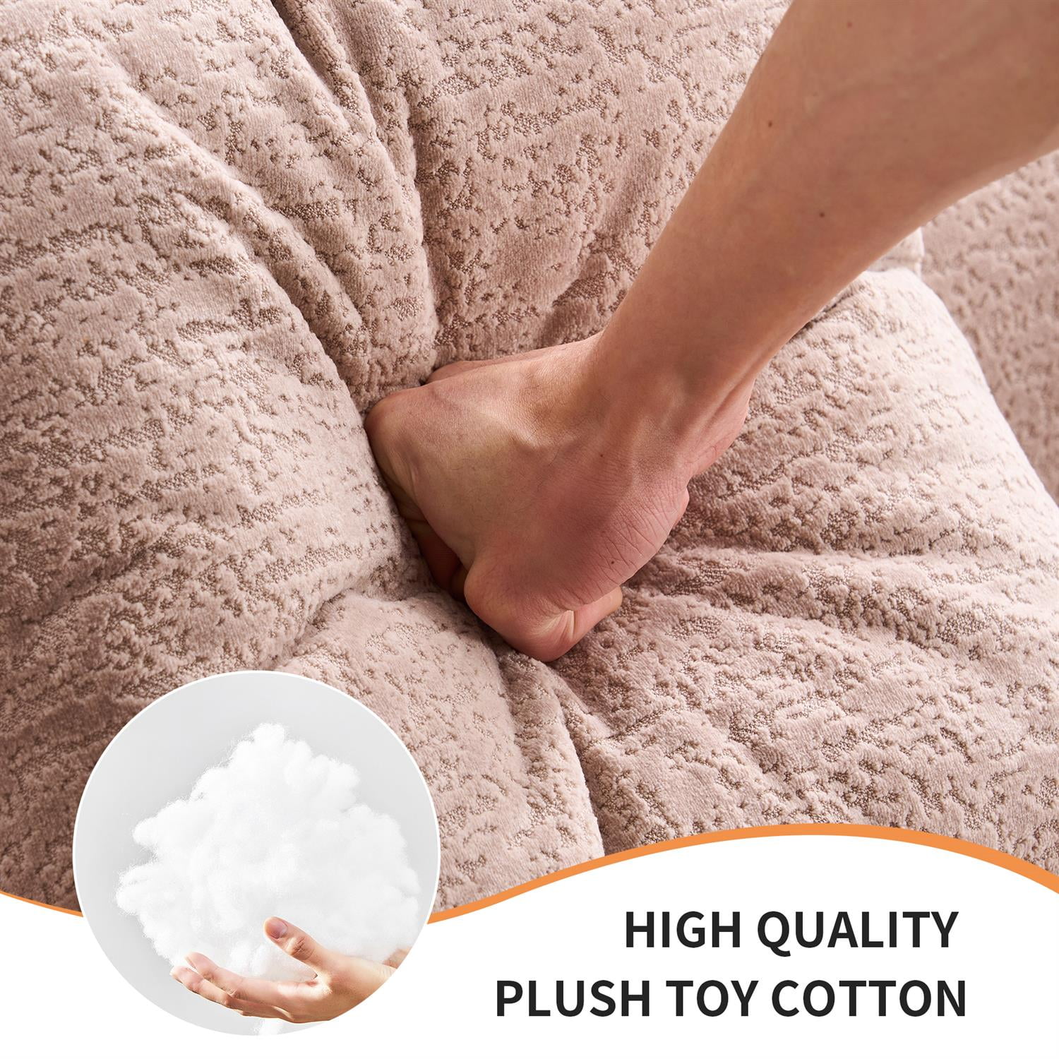 Demi Bonn 110"L Modular Sectional Sofa with Full Compression Sponge, Curved Design, High-Density Chenille Sleeper Couch for Living Room, 800 lbs Capacity, Pink