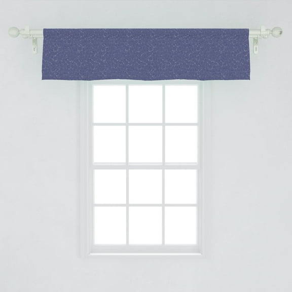 Ambesonne Abstract Window Valance, Modern Circles Shapes Art, 54" X 12", Dark Ceil Blue and White