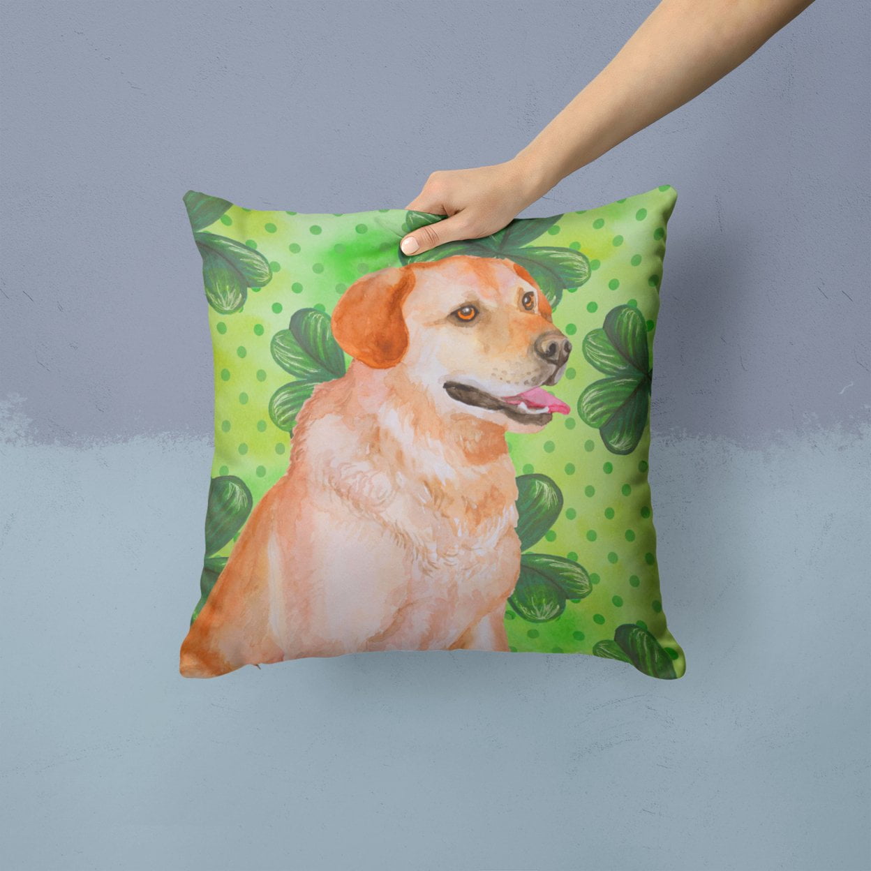 St Patrick's Design with Dog Fabric Decorative Pillow