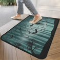 thumbnail image 4 of Halloween Pumpkin Door Mat Decorations Evil Pumpkin Ghost Doormat Friendly for Entry Floor Mat Set Living Room Bedroom Bathroom Crystal Velvet 30x17 Inches, 4 of 7