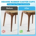 thumbnail image 4 of Uxcell Square Rubber Furniture Pads Non Slip Caster Cups Anti Skid Floor Protectors for Furniture Feet Bed Couch Chair Brown 2"x2", 4 of 7