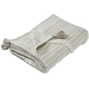 Modern Threads Khaki Beige, Brown Cotton Throw, 70" x 60"