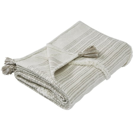 Modern Threads Khaki Beige, Brown Cotton Throw, 70" x 60"