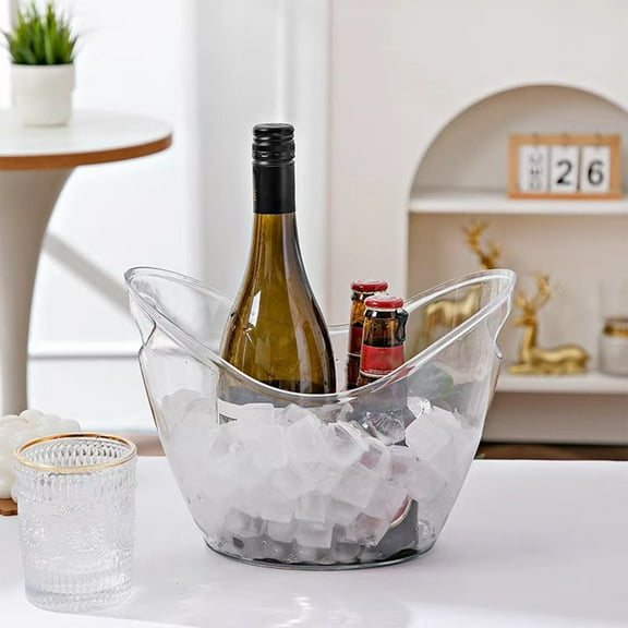 Aorijia Ice Bucket for Parties, Drink Bin, Clear Champagne Bucket, Mimosa Bar Supplies, Wine Bucket Chiller for Parties, Party Beverage Tub Use Ice Tub for Home Indoor or Outdoor Bars Clearance