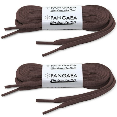 

[2-Pair Pack] Pangaea Oval Shoelaces Half Round 1/4 INCH Shoe Laces More Colors and Lengths Available