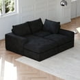 thumbnail image 4 of SOULART 99" Boneless Couch, Black L-Shaped Sectional Sofa with Chaise and 3 Pillows, Modern Couches for Living Room, No Assembly Required, 4 of 9