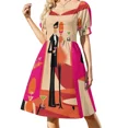 thumbnail image 2 of Vestido Martini de manga corta vestidos largos para mujer vestidos verano mujer, 2 of 7